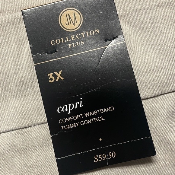 Jm Collection Plus Size Tummy Control Pull-on Capri Pants, Created for Macy's - Picture 7 of 7